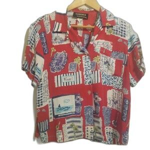 Vintage Classics by Carol Anderson Button Down Top Womens Sz S